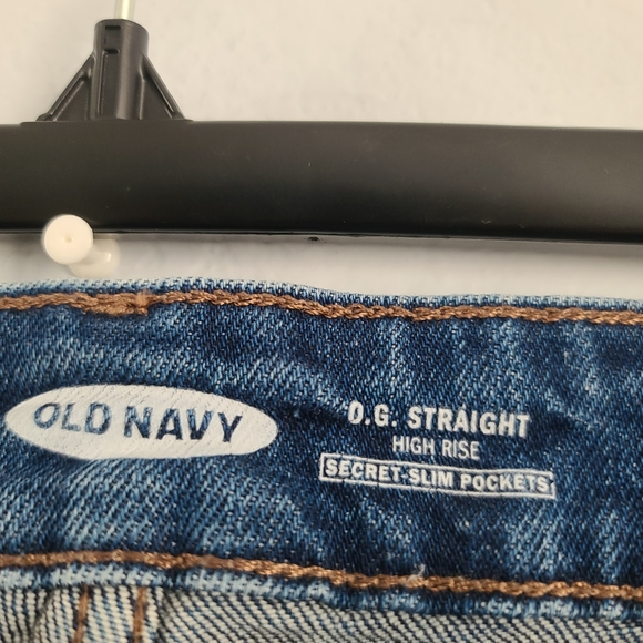 Old Navy O.G straight high rise secret slim-package Distressed Jeans siz… - Picture 4 of 10